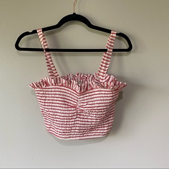 Forever 21 Crop Top Tank Stretchy Red and White Striped - Picture 5 of 6